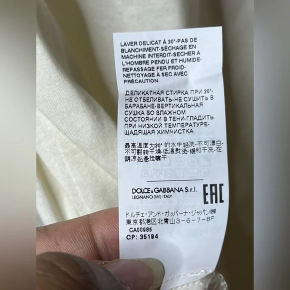 DOLCE & GABBANA "Tropical" Printed Ivory Cotton T-shirt Sz 46 IT/10 US - Picture 10 of 12